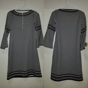 Eliza J size 6 Black and white reptile mini dress